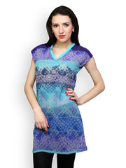 Ritzzy Women Blue Printed Tunic