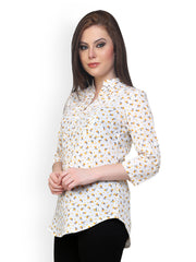 Rittzy Women White Floral Print Tunic