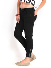 Roadster Women Black Ankle-Length Zipper Jeggings
