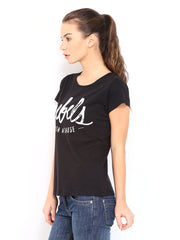 Roadster Women Black Printed T-shirt