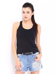 Roadster Women Black Racer back Top