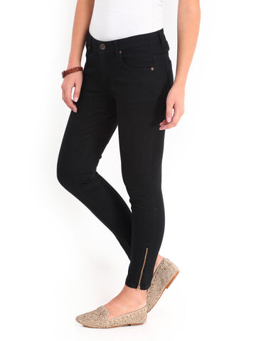 Roadster Women Black Zipper Jeggings