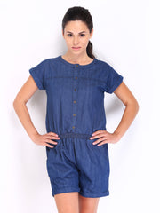 Roadster Women Blue Denim Playsuit