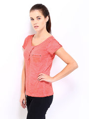Roadster Women Coral Red Top