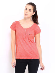 Roadster Women Coral Red Top