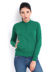 Roadster Women Green Printed Sweatshirt