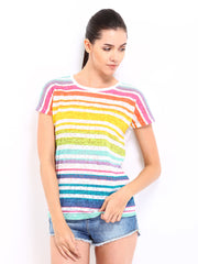 Roadster Women Multi-Coloured Striped Top