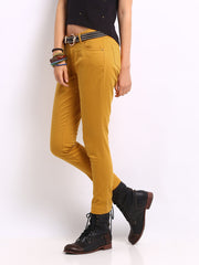 Roadster Women Mustard Yellow Casual Trousers