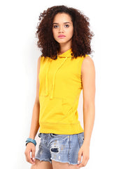 Roadster Women Mustard Yellow Hooded Sweatshirt