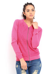 Roadster Women Pink Lace Sweatshirt