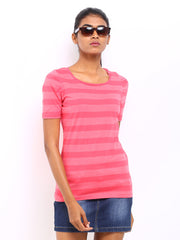 Roadster Women Pink Striped Top