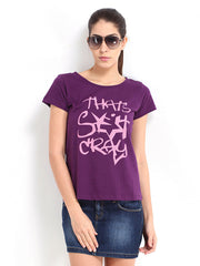 Roadster Women Purple Printed T-shirt