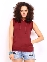 Roadster Women Red Hooded Sweatshirt