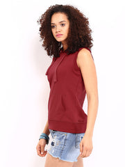 Roadster Women Red Hooded Sweatshirt