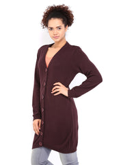 Roadster Women Burgundy Cardigan