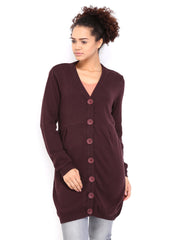 Roadster Women Burgundy Cardigan