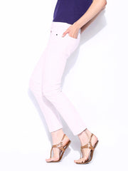 Roxy Women Pink &amp; Off-White Skinny Fit Trousers