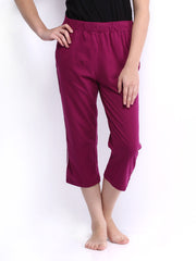 SDL by Sweet Dreams Women Magenta Lounge Capris F-LLC-1153A