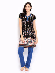 SDL by Sweet Dreams Women Black &amp; Blue Lounge Set 228614