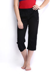 SDL by Sweet Dreams Women Black Lounge Capris F-LLC-1153A
