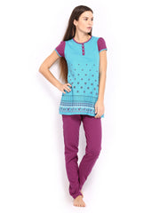 SDL by Sweet Dreams Women Blue &amp; Purple Lounge Set 239774