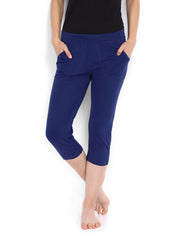 SDL by Sweet Dreams Women Blue Lounge Capris F-LAC-3150A