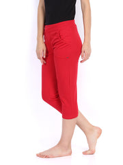 SDL by Sweet Dreams Women Red Lounge Capris F-LAC-3150A