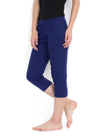 SDL by Sweet Dreams Women Blue Lounge Capris F-LAC-3150A