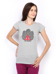 SDL by Sweet Dreams Women Grey Printed Lounge T-shirt F-LAT-2008
