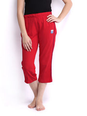 SDL by Sweet Dreams Women Red Lounge Capris F-LLC-1154B-SPICY RED