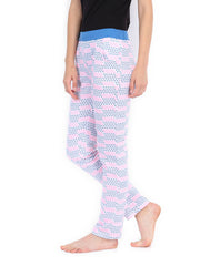 SDL by Sweet Dreams Women White &amp; Blue Lounge Pants F-LLP-1129