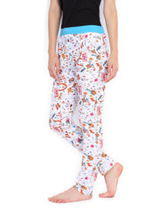 SDL by Sweet Dreams Women White Printed Lounge Pants F-LLP-1132