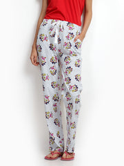 SDL by Sweet Dreams Women White Printed Lounge Pants F-LLP-1113