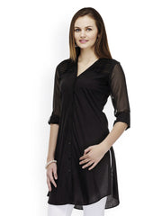 SIA Fashion Women Black Polka Dot Print Kurta