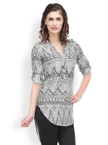 SIA Fashion Women Grey &amp; Black Printed Kurta