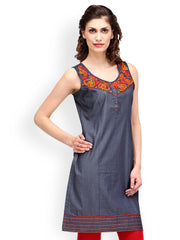 SIA Fashion Blue Embroidered Kurta