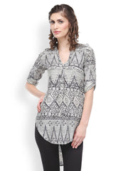 SIA Fashion Women Grey &amp; Black Printed Kurta