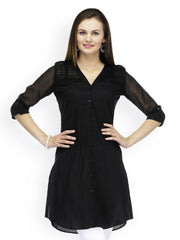SIA Fashion Women Black Polka Dot Print Kurta