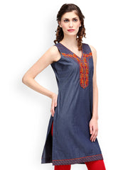 SIA Fashion Blue Embroidered Kurta