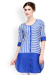 SIA Fashion Blue Striped Kurta