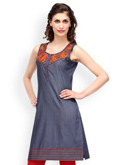 SIA Fashion Blue Embroidered Kurta