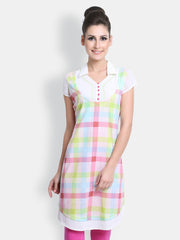 SIA Fashion Women White Checked Kurta