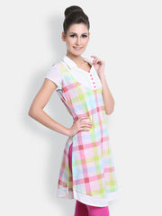 SIA Fashion Women White Checked Kurta