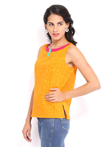 SPANDANA Women Orange Kurti