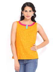 SPANDANA Women Orange Kurti
