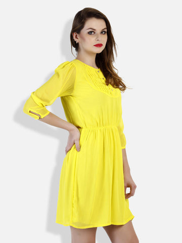 STREET 9 Yellow Fit &amp; Flare Dress