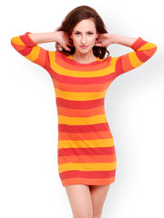 STREET 9 Yellow &amp; Orange Striped Shift Dress