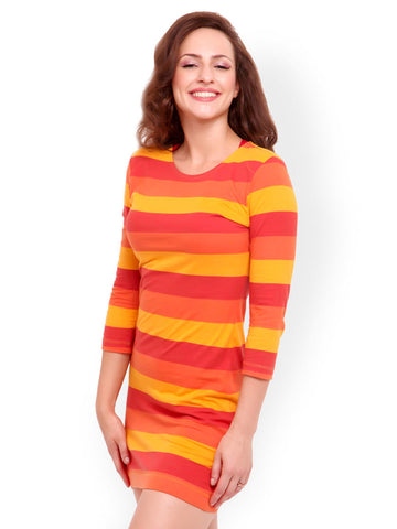 STREET 9 Yellow &amp; Orange Striped Shift Dress