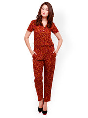 STREET 9 Women Red &amp; Yellow Printed Jumpsuit
