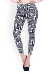 Sakhi Sang Women Black &amp; White Checked Jeggings
